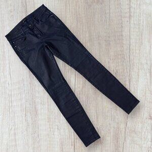 MASSIMO DUTTI Wax Coated Stretch Denim Skinny Jeans Navy 6 / 27